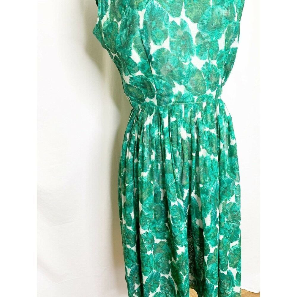 1960s Floral Garden Party Sheer Dress - Rockabilly - Picture 4 of 9